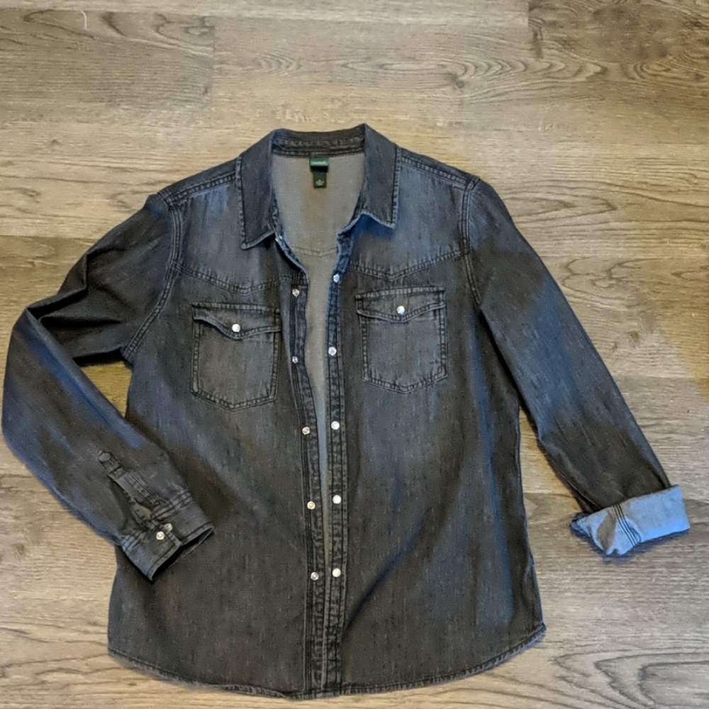 Grey Denim Button Down